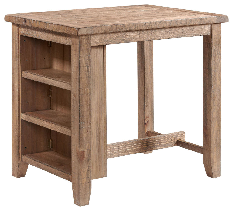 Highland Table With 3 Open Shelves, Sandwash