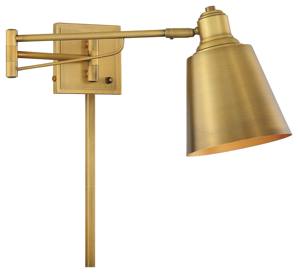 1-Light Adjustable Wall Sconce, Brass