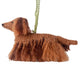 Hand-Knit Long Haired Dachshund Christmas Ornament