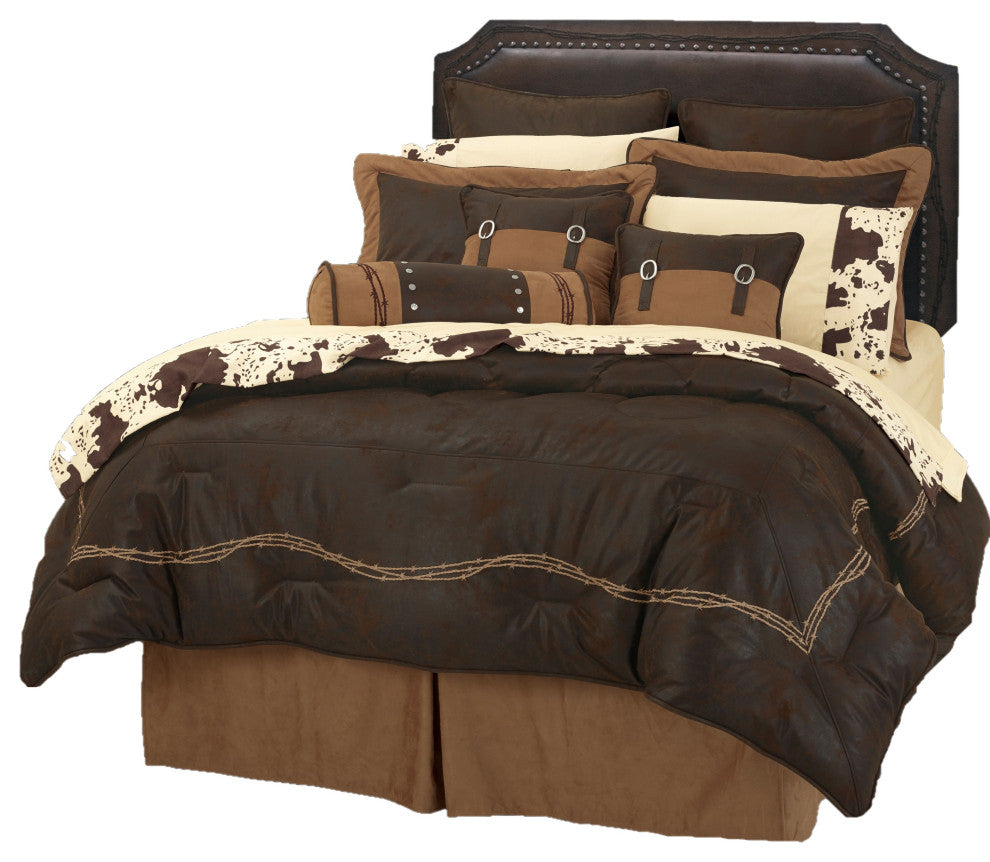 Embroidered Barbwire Comforter, Super Queen.