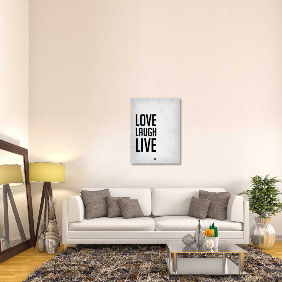 "Love Laugh Live Poster Grey" Fine Art Print