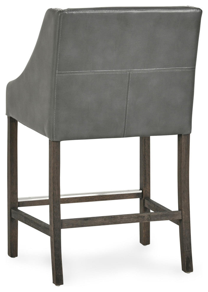 Castaic Stool by Kosas Home, Charcoal Gray, Counter Height