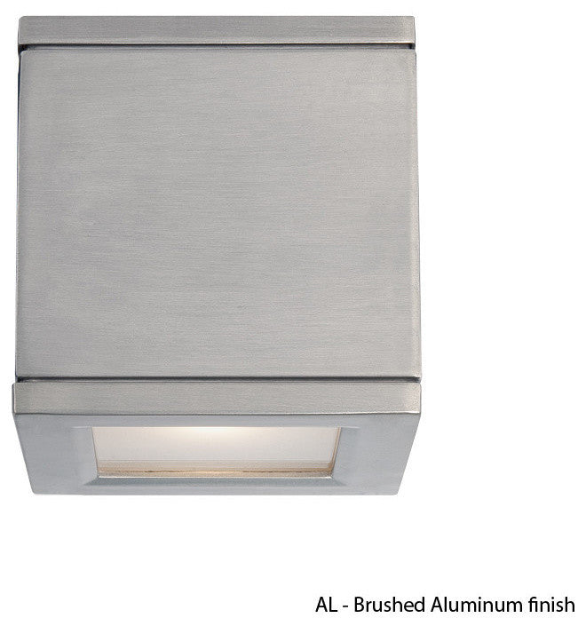 WAC Lighting Rubix LED Indoor or Outdoor Wall Light, Brushed Aluminum
