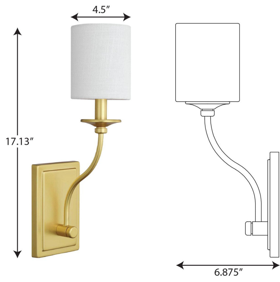 Bonita Collection Satin Brass 1-Light Wall Sconce