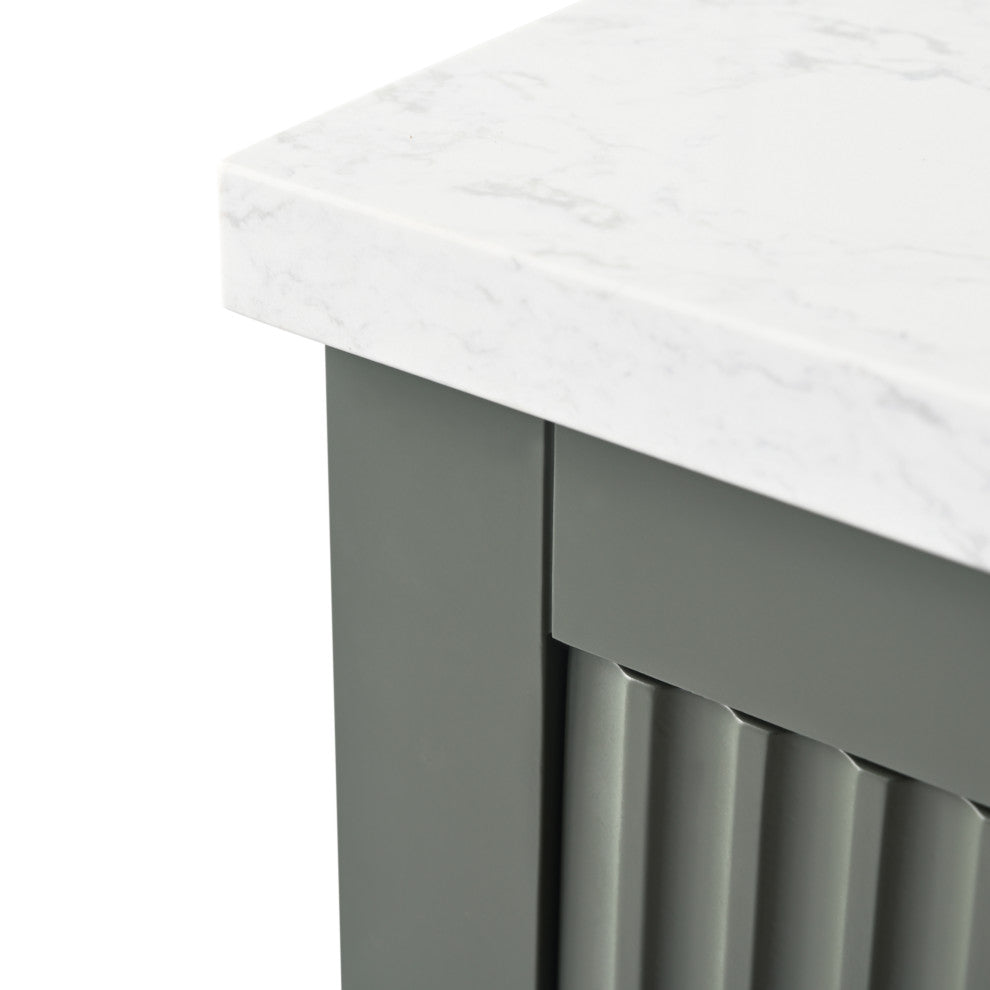 Vanity Art Freestanding Vanity, Vintage Green, 60", Double Sink, Matte Black