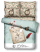 Twin Size 4-Piece Duvet Cover Sheet Set, Clocks