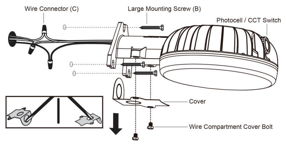 Gray Aluminum LED Outdoor Security Flood Light, Dusk to Dawn, 5000 Lumens