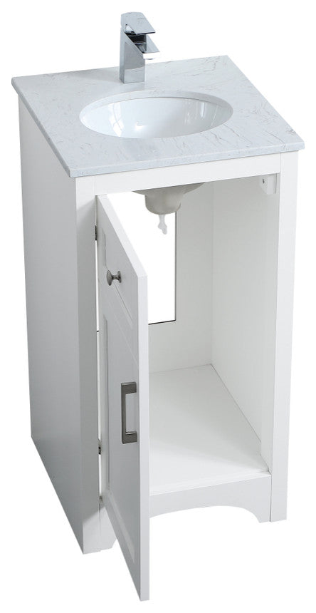 18" Single Bathroom Vanity, White