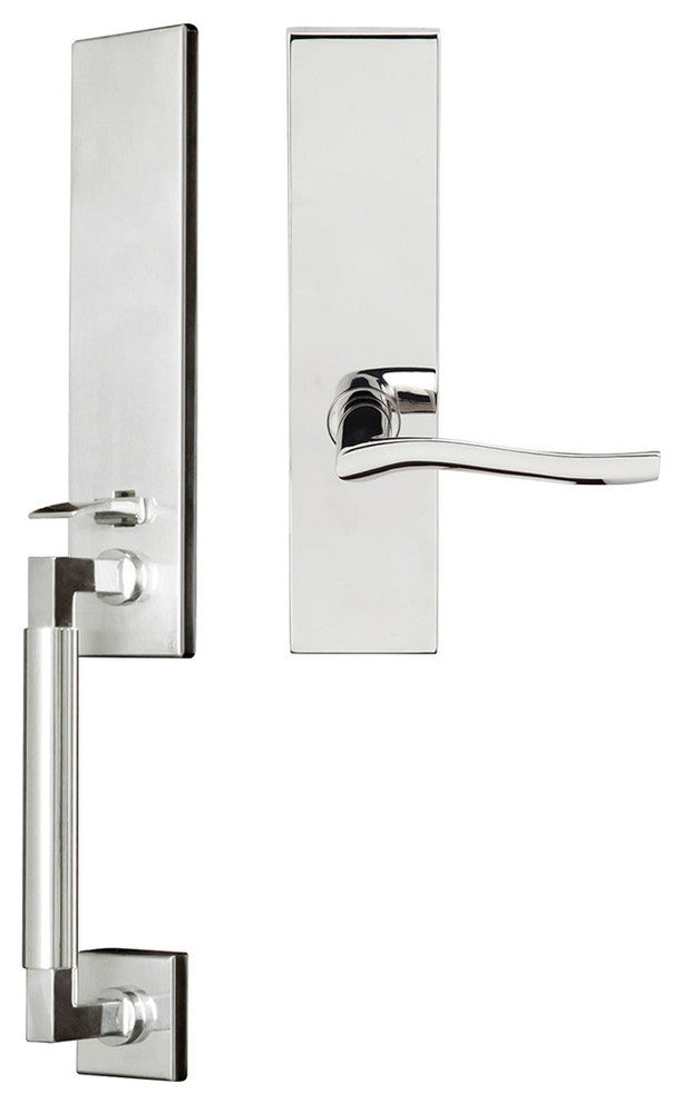 Waterfall Lever, Mortise Dummy Handleset, Left Hand, Polished Stainless Steel