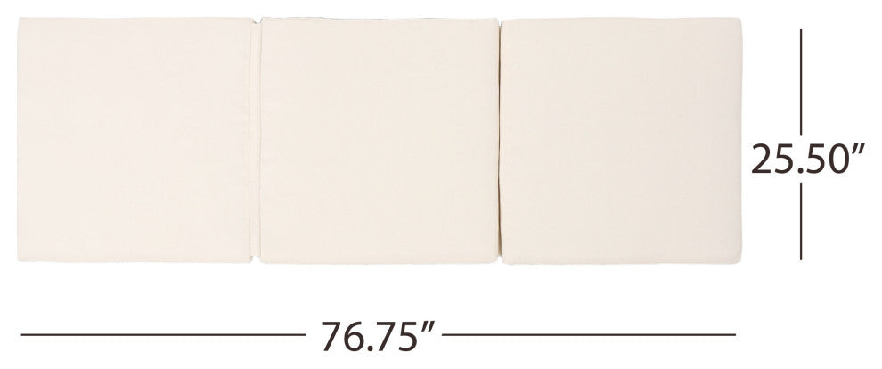 GDF Studio Laraine Outdoor Water Resistant Chaise Lounge Cushion, Cream, Set of 2