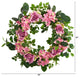 22" Pink Hydrangea and Rose Artificial Wreath