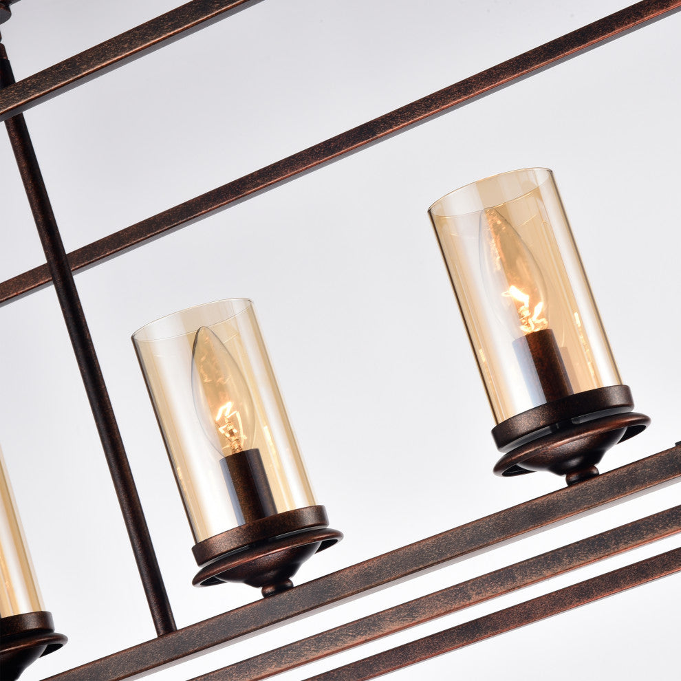 Tillia Modern Black Brushed Gold 5-Light Chandelier