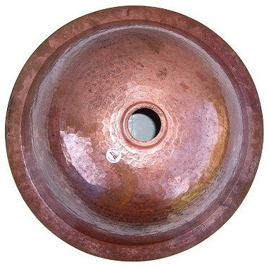 Undermount Hammered Round Natural Bathroom Copper Sink