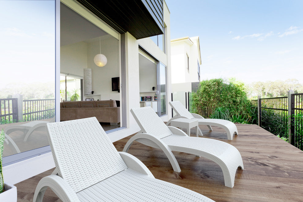 Compamia Miami Outdoor Chaise Lounges, Set of 2, White