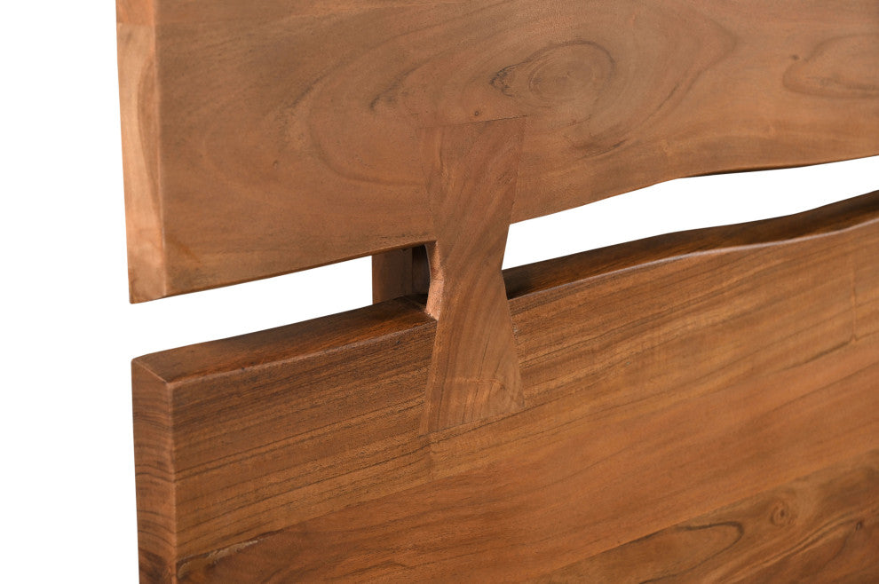 Lydia Live Edge Solid Wood Panel Bed, King, 56" H