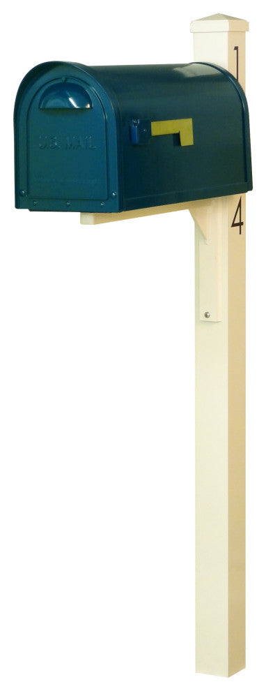 Mid Modern Dylan Curbside Mailbox and Post, Blue