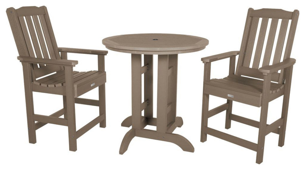 Lehigh 3-Piece Round Counter-Height Dining Set, Woodland Brown