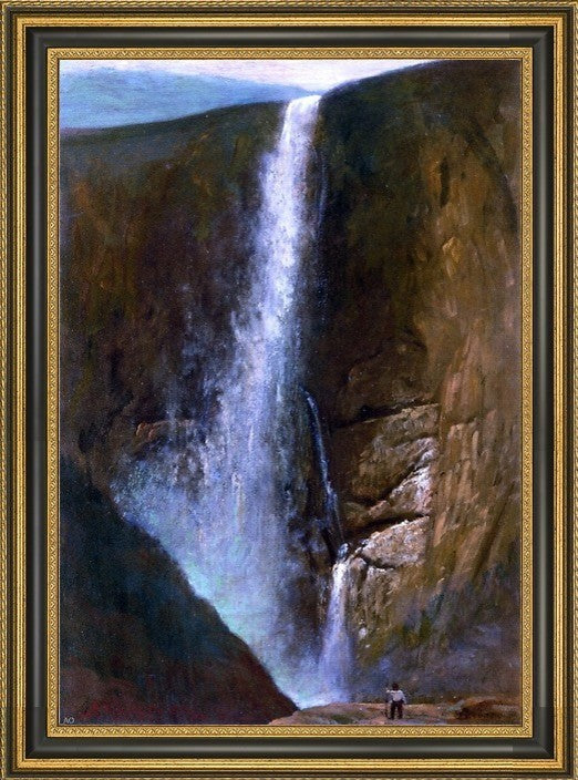 Albert Bierstadt The Falls Framed Premium Canvas Print, 18"x27"