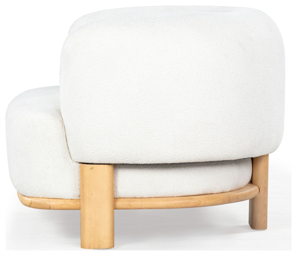 Safavieh Couture Oscar Boucle Accent Chair, Ivory/Natural