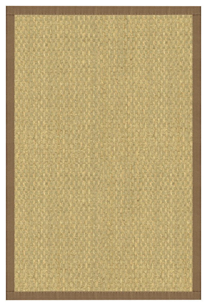 Marina Natural Seagrass Rug, Fossil Binding, 8'x10'