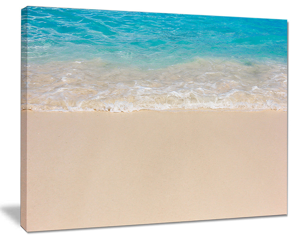 "Serene White and Blue Waters" Seashore Canvas Print, 20"x12"