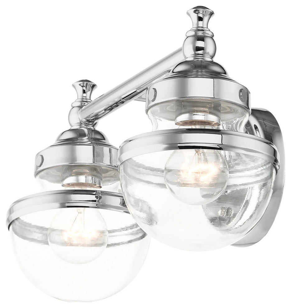 Livex Lighting Oldwick 2 Light Polished Chrome Vanity Sconce