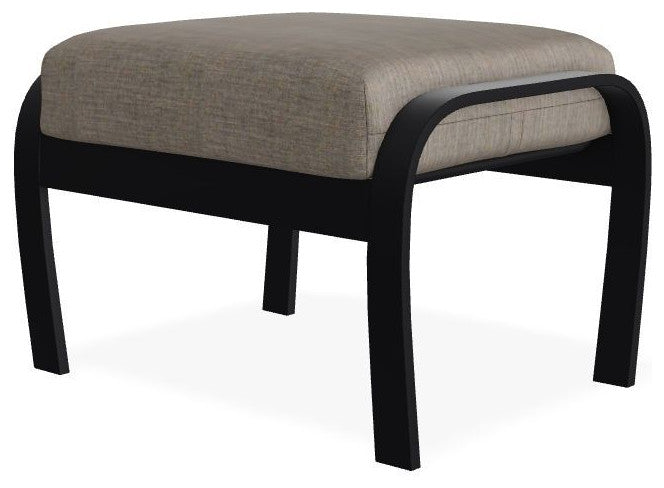 Belle Isle Cushion Outdoor Ottoman, Rain Cast/Black