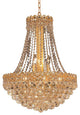 Elegant Century Dining Room Light, Gold Finish With Royal Cut Crystal