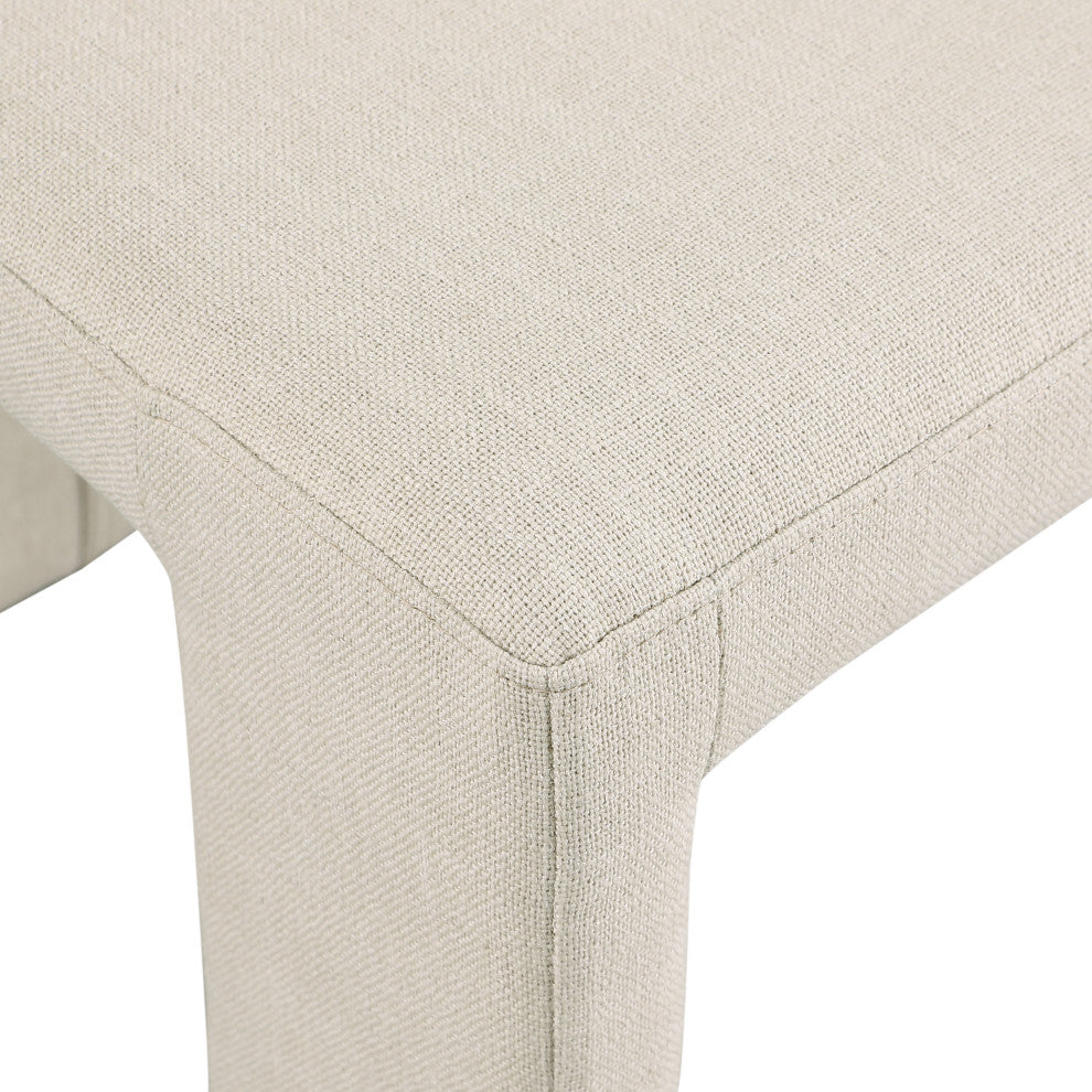 Benson Upholstered Dining Chair, Beige, Linen Texured Fabric
