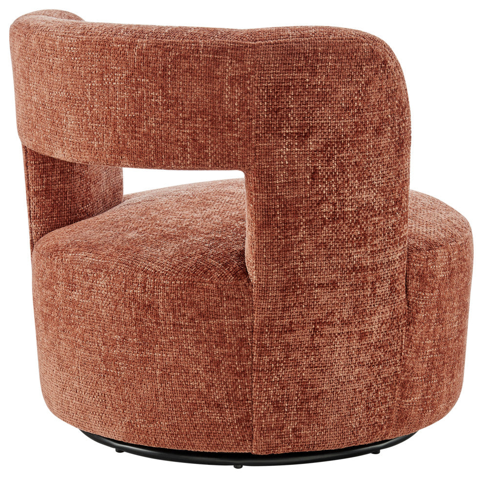 Jazzlyn Fabric Swivel Accent Chair, Grenada Terracotta