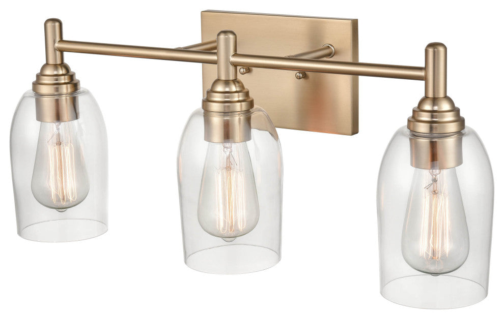 Arlett 3 Light 22 in. Modern Gold Bathroom Vanity Light
