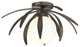 Dahlia Flush Mount, Bronze, Opal Glass