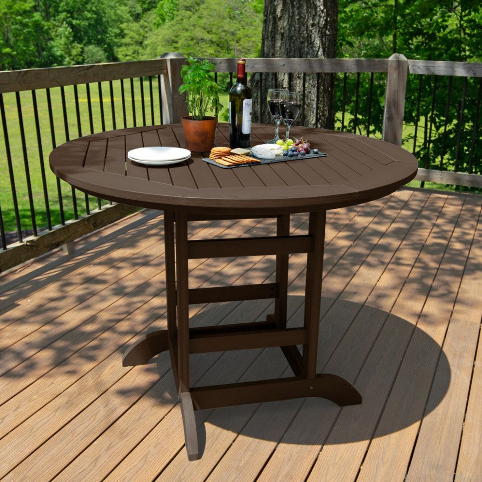Round Counter-Height Dining Table, 48'', Weathered Acorn