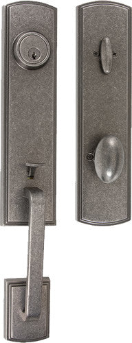 Briona Series Residential Single Cylinder Handle Set, Antique Silver, Right