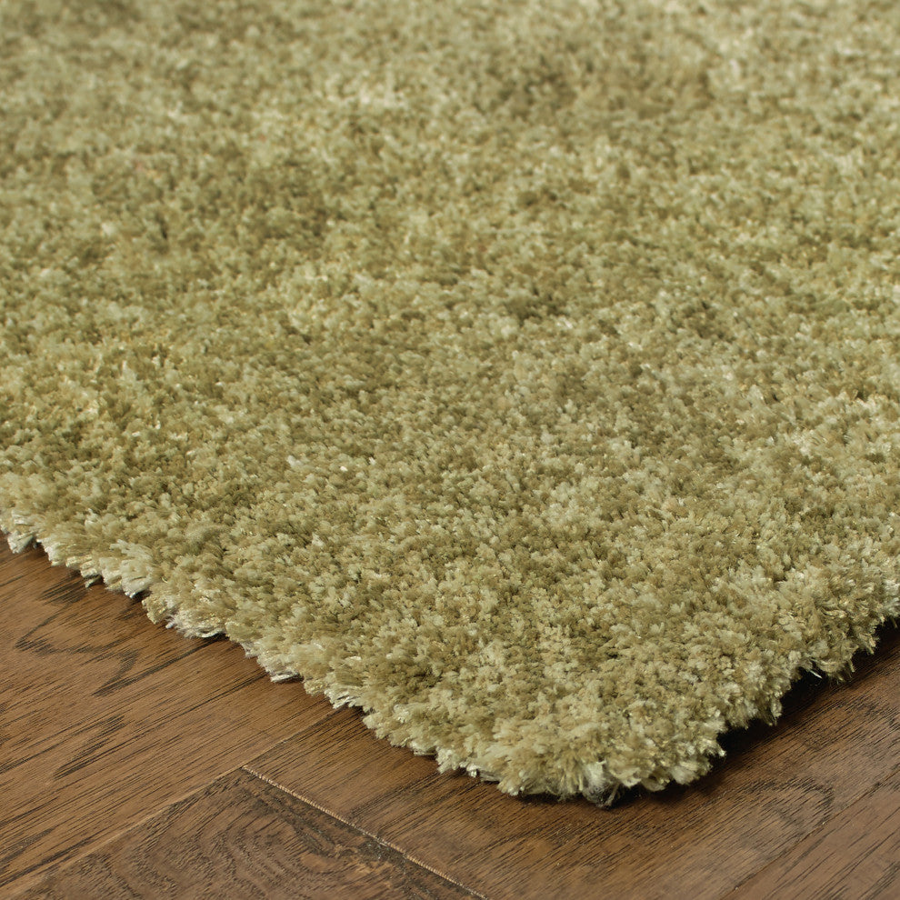Hailey Heathered Green Hand-Crafted Area Rug, 8'x11'