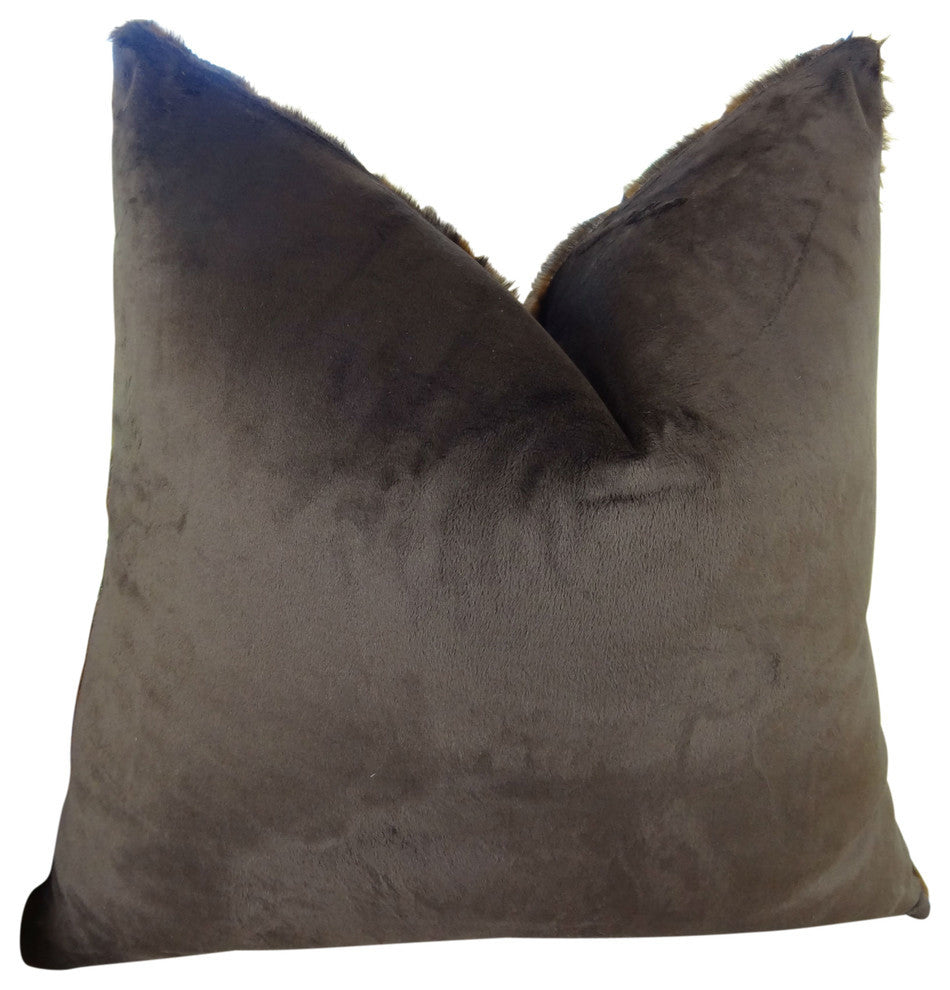 Plutus Fancy Brown Mink Handmade Throw Pillow, (Double sided  26" x 26")