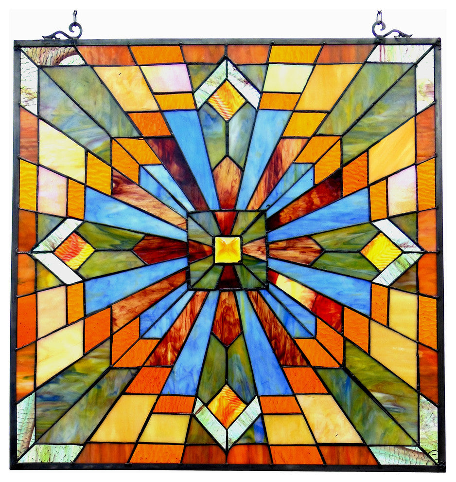 EMMA, Tiffany-glass Window Panel, 24"
