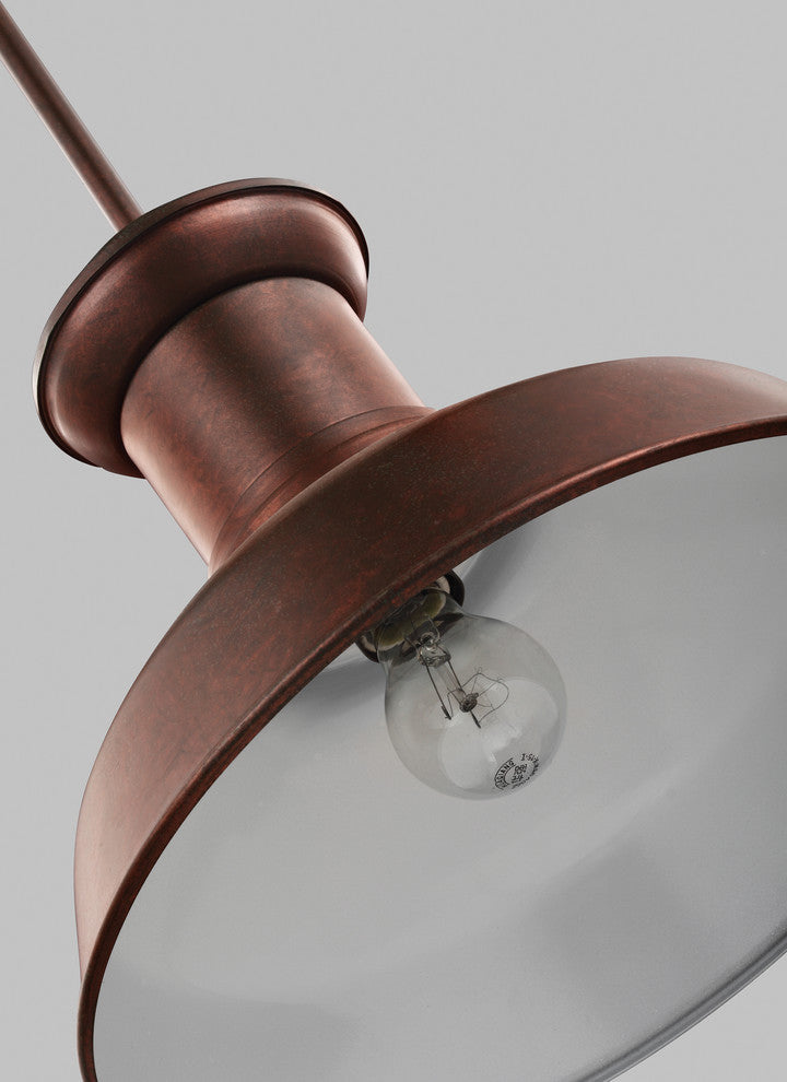Generation Lighting Lighting 1-Light Outdoor Pendant, Weathered Copper