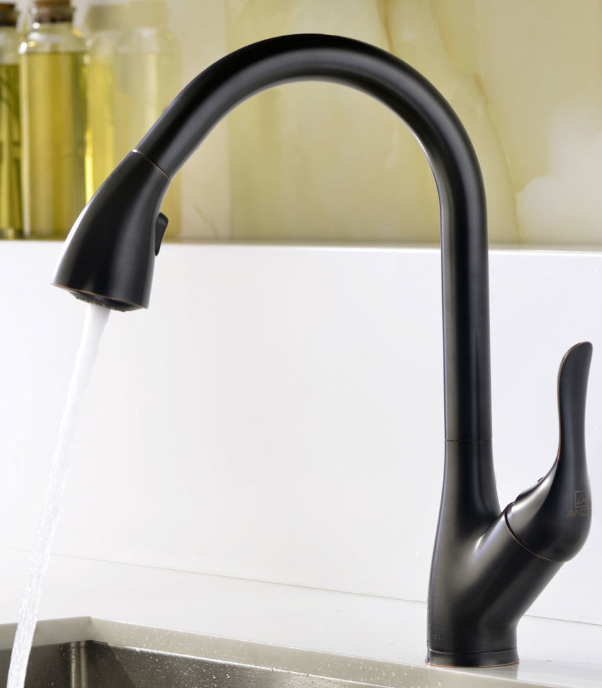 MOORE Undermount 32" Double Bowl Kitchen Sink,Accent Faucet,Oil Rubbed Bronze