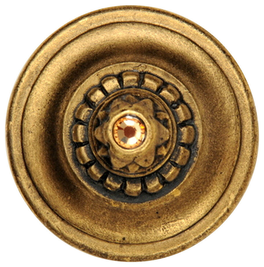 Portobello Road Knob Crystal Antique Pewter, 24k Satin Gold