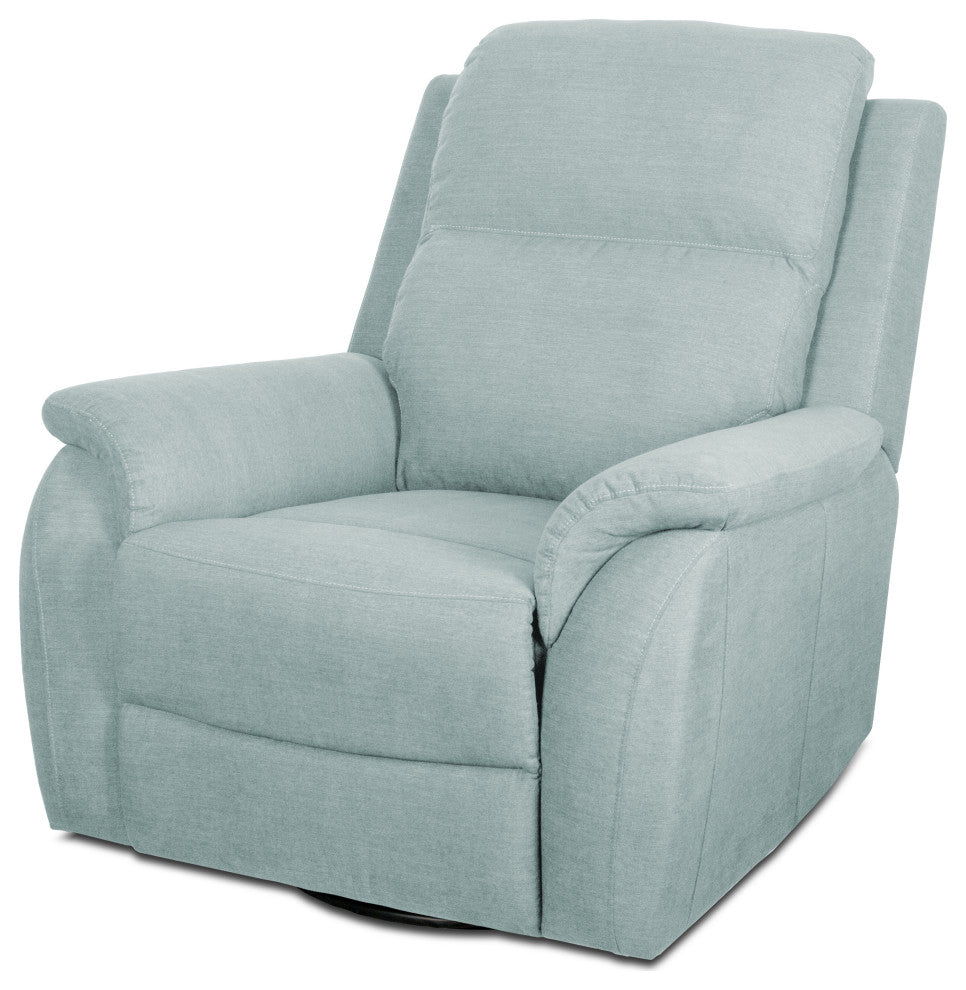 Sealy Posturepedic Ashland Motion Recliner, Adjustable Headrest, Light Blue