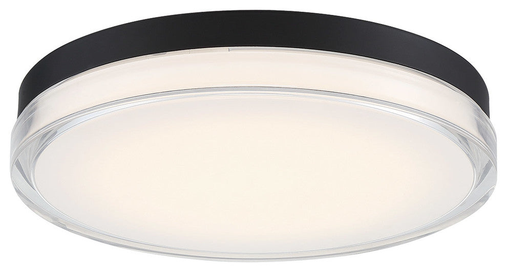 Dot 15" LED Round Flush Mount 3500K, Black