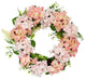 24" Pink Hydrangea Wreath On Natural Twig Base