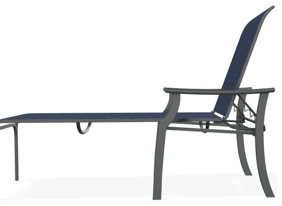 St. Catherine Sling 4-Position Outdoor Chaise Lounge, Mavi/Graphite