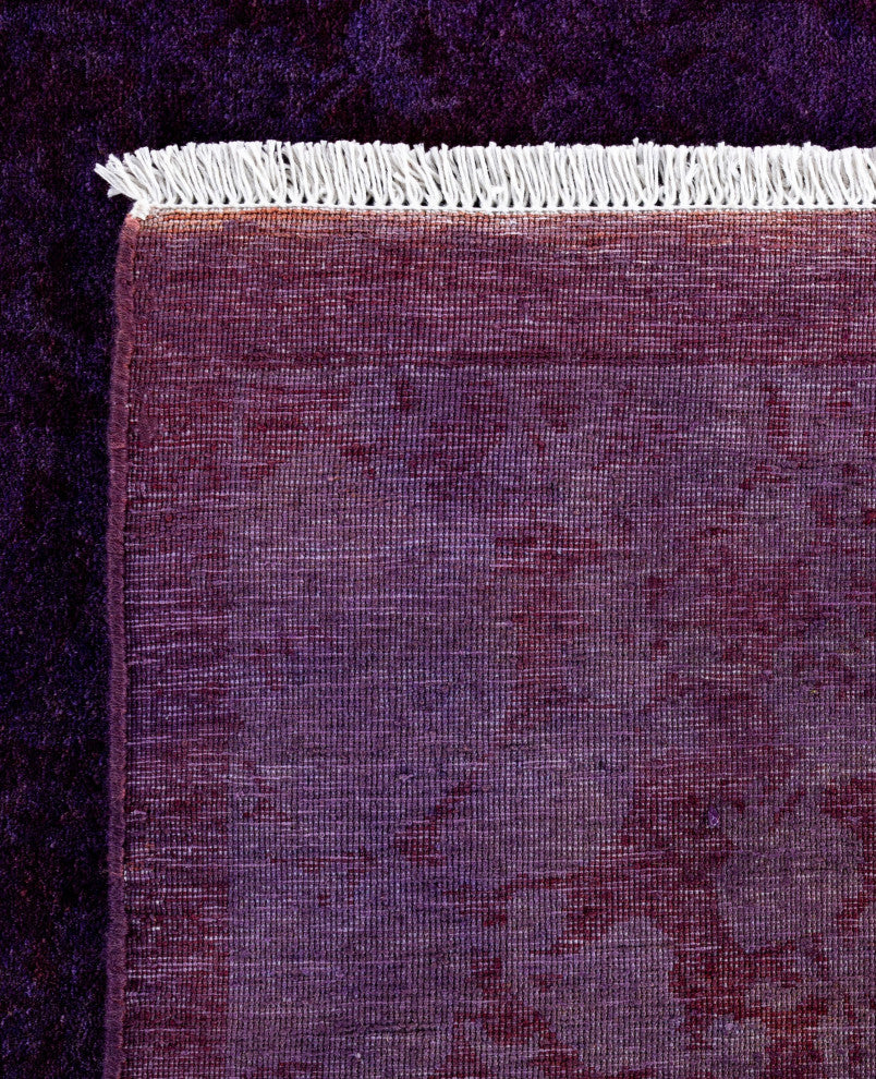 Overdyed One-of-a-Kind Hand-Knotted Area Rug Purple, 10' 2" x 13' 4"