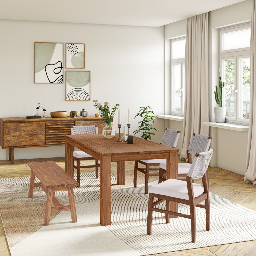 Bedford KD 75" Rect. Dining Table Square Legs, Brushed Brown