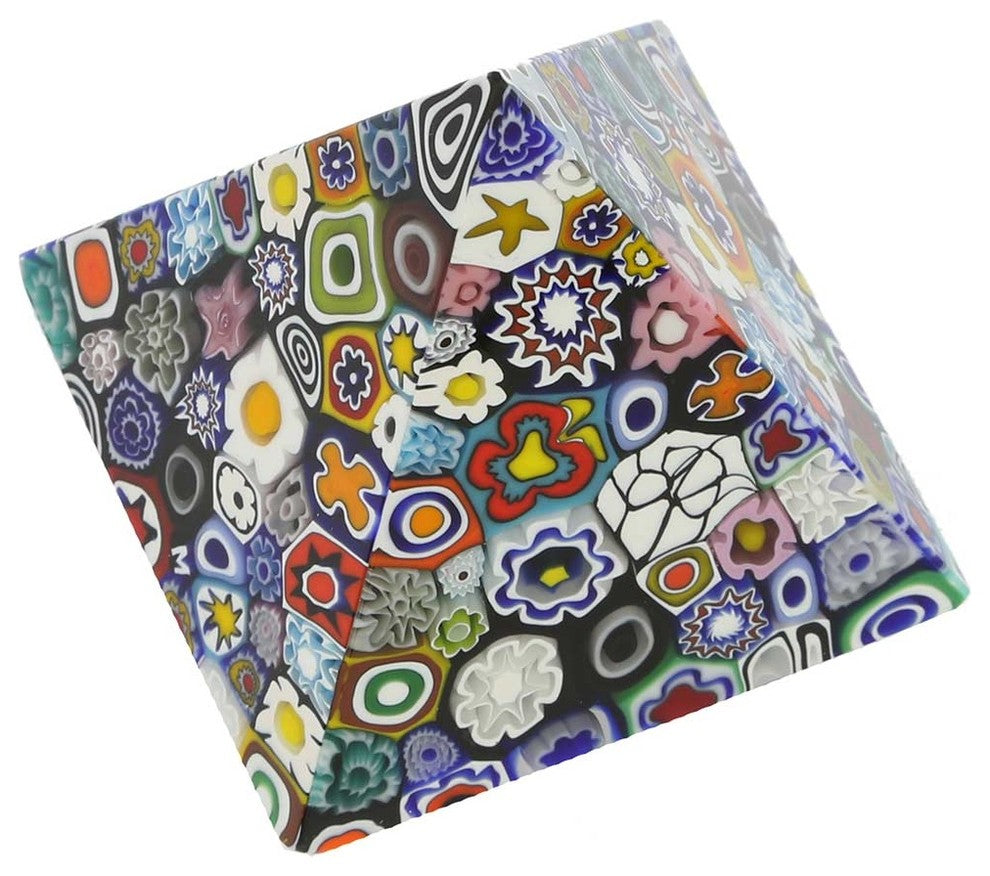 GlassOfVenice Murano Glass Millefiori Pyramid