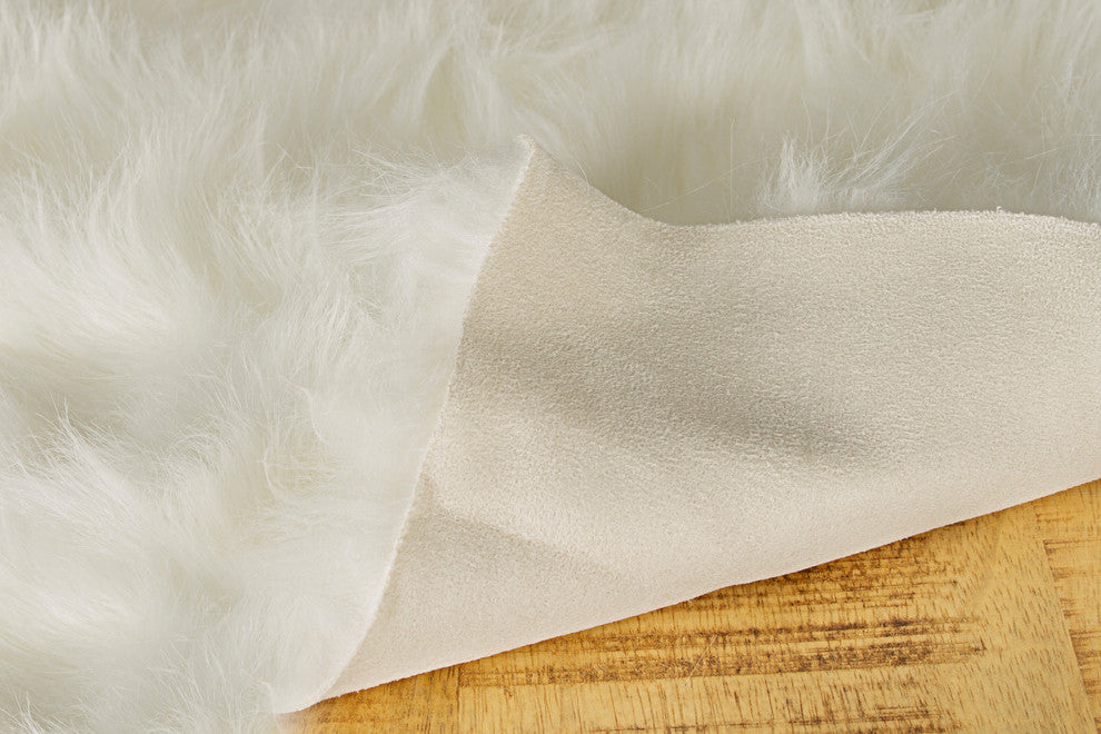 Gordon Faux Sheepskin Throw, Off-White, 2'x3'