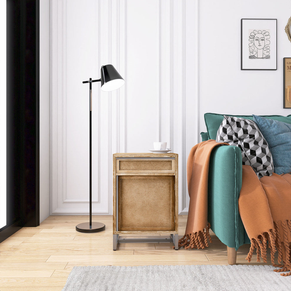 17" 1-door Accent Cabinet, Natural, White Wash