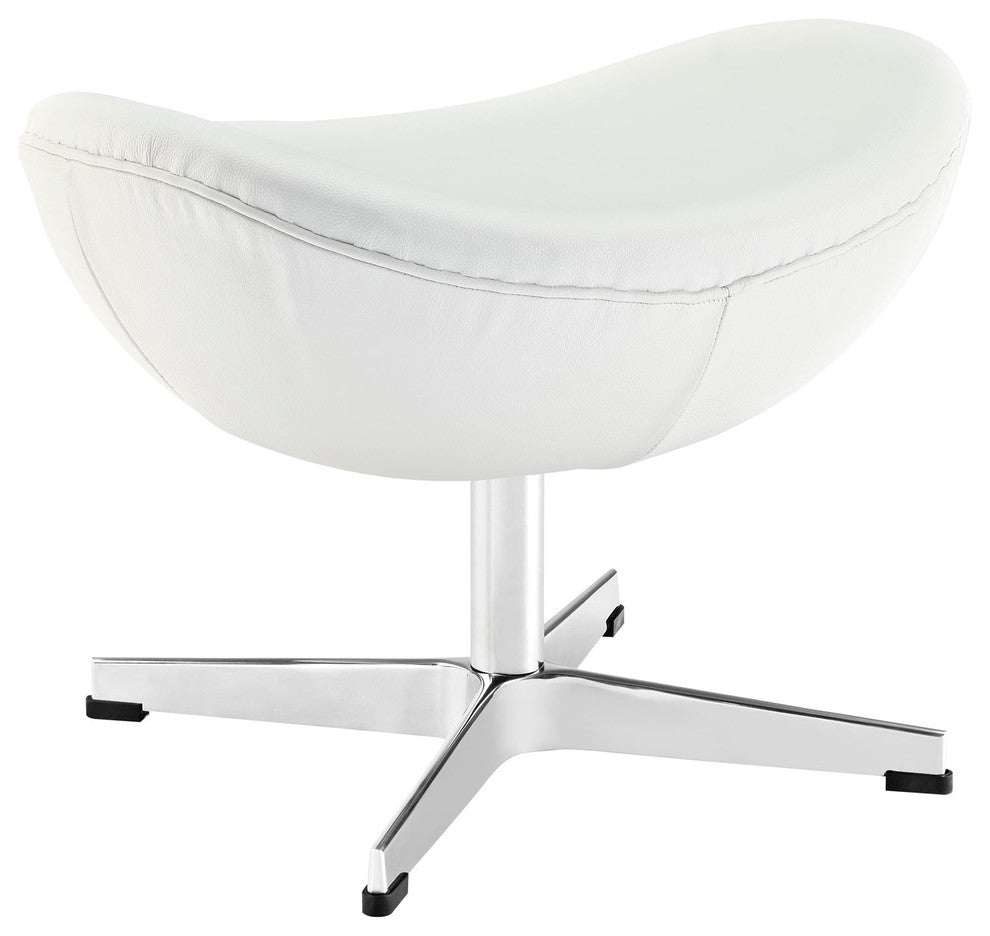 Modern Contemporary Living Room Leather Ottoman White